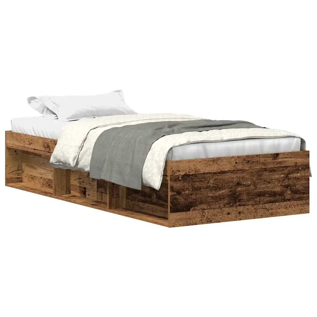 vidaXL Giroletto senza Materasso Legno Antico 100x200cm in Truciolato