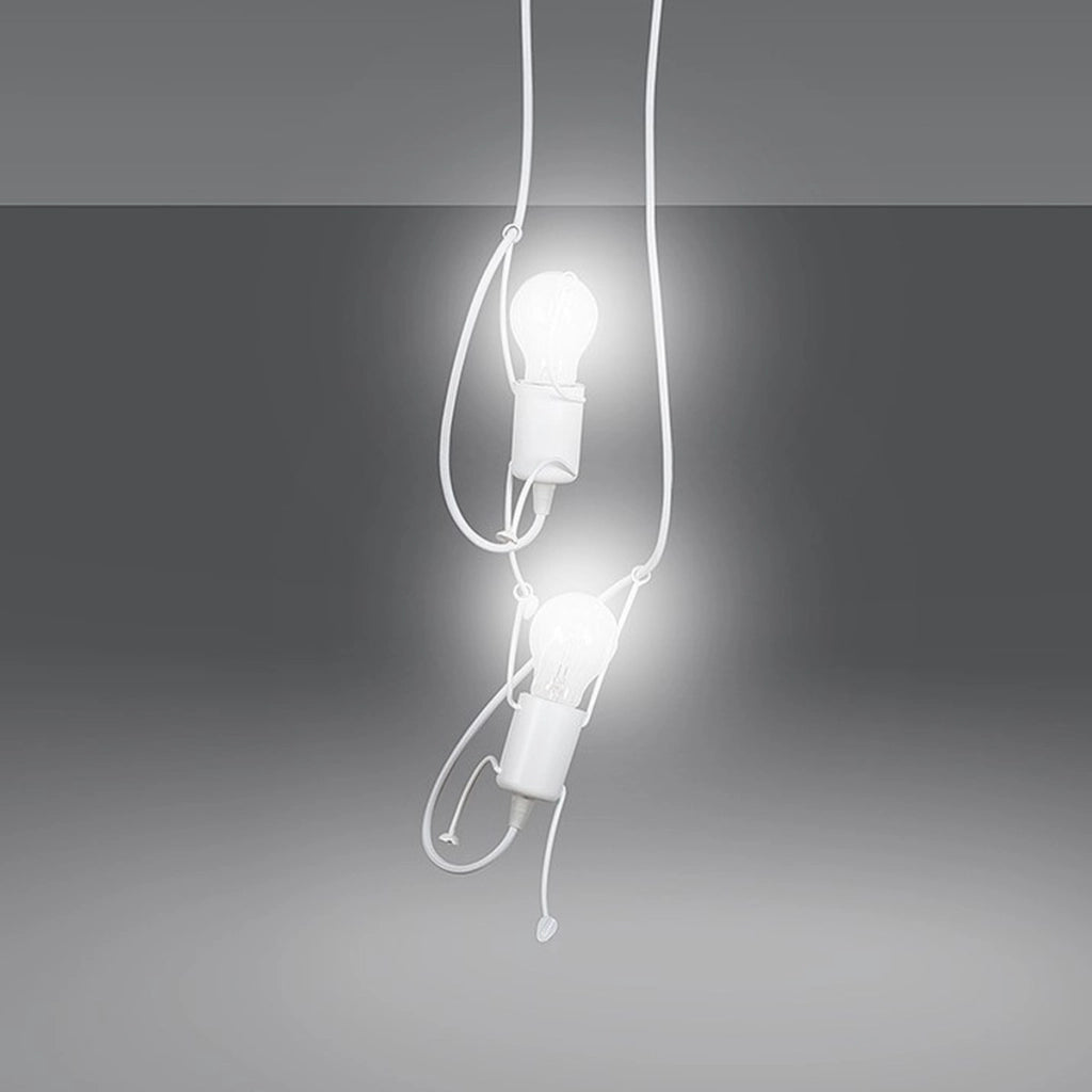 Lampada a sospensione BOBI in acciaio verniciato bianco
