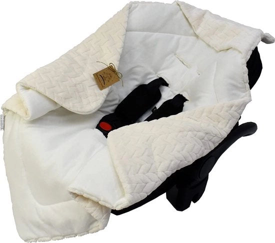 Deken per capo per bambino, per seggiolino auto e per passeggino, deken per neonati, misura ideale 80 x 80 cm, con cappuccio e chiusura a clip, per inverno e per estate
