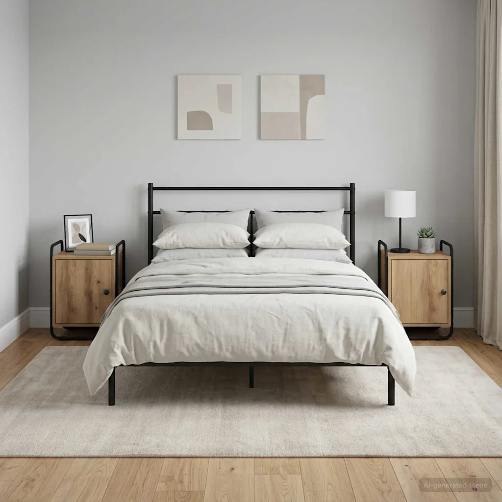 Armadio da Notte 2 pz Rovere Artigianale Legno ingegnerizzato 8007610