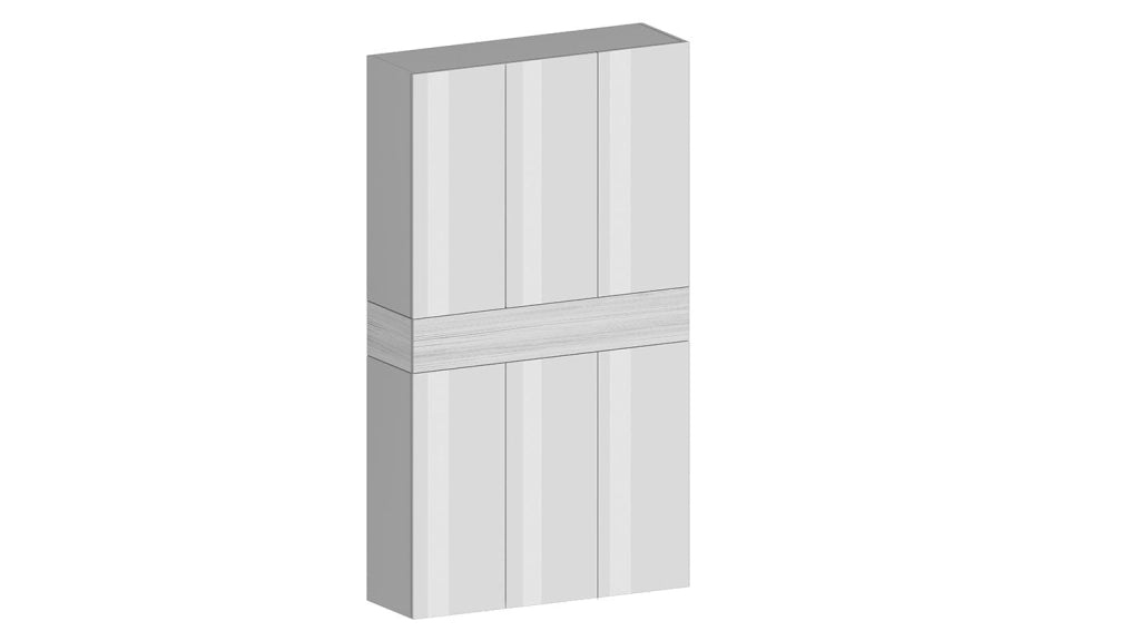 Armadio Scarpiera 6 Ante e 1 Ripiano a Ribalta 114x35x200 cm Savona 6A 1R Bianco Opaco/Larice Bianco