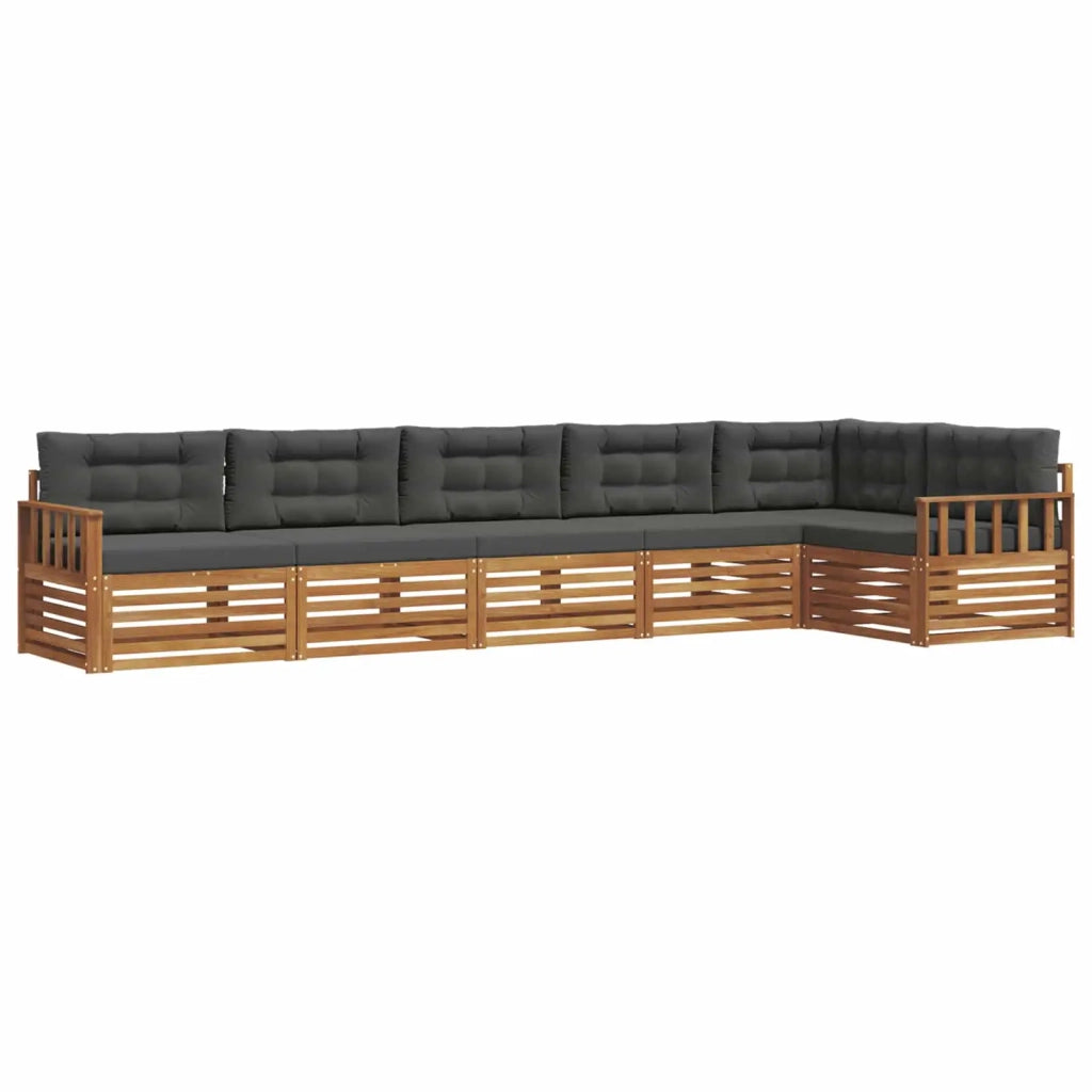 Set di divani da esterno con cuscino 6 pcs Naturale e Antracite 3373532