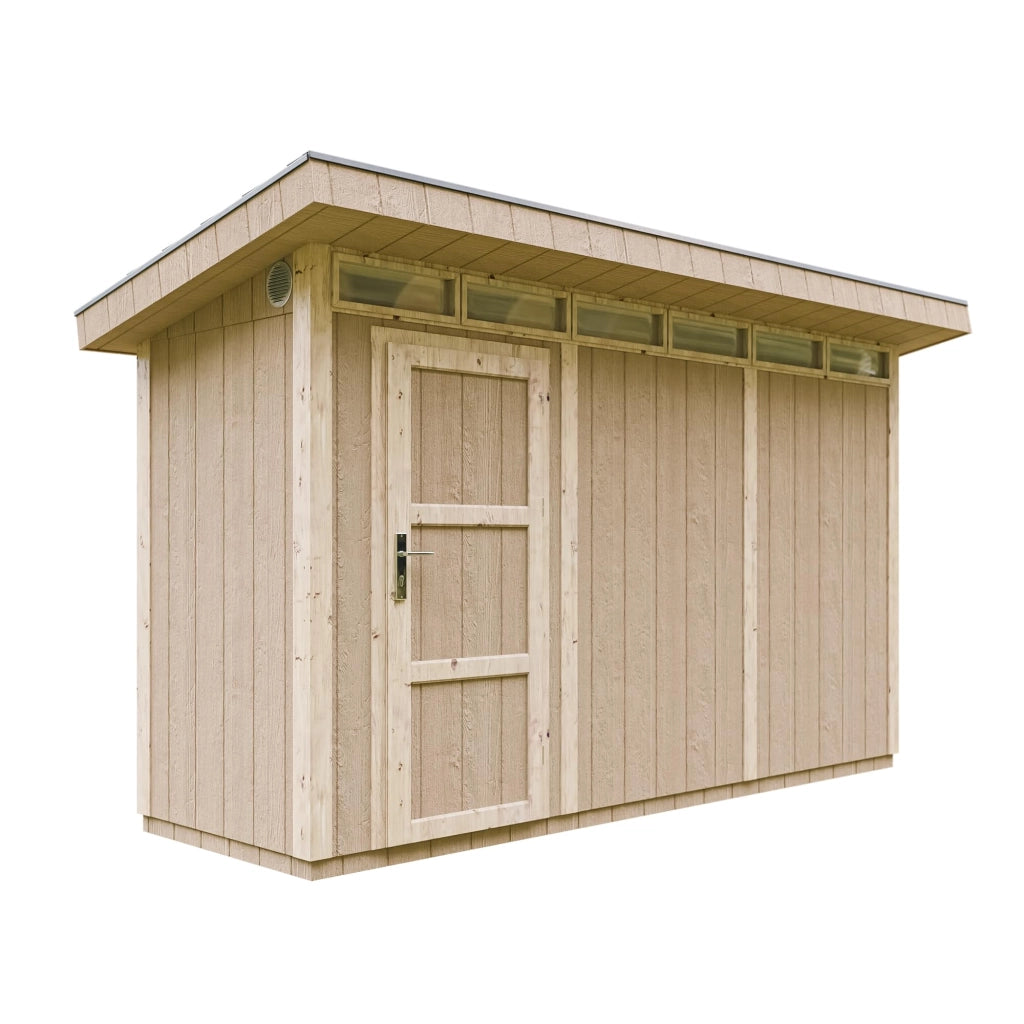 Casetta da Giardino di QUALIT? PREMIUM 4,3m?²-L161xW411cm - TIMBELA M902-TERRA BROWN