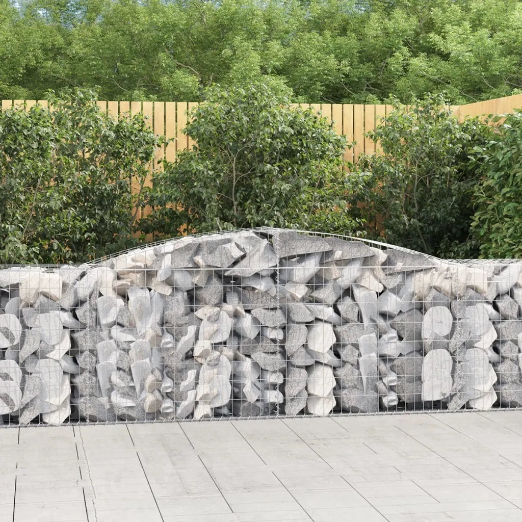 Cesti Gabbioni ad Arco 6 pz 400x50x80/100 cm Ferro Zincato 3146987