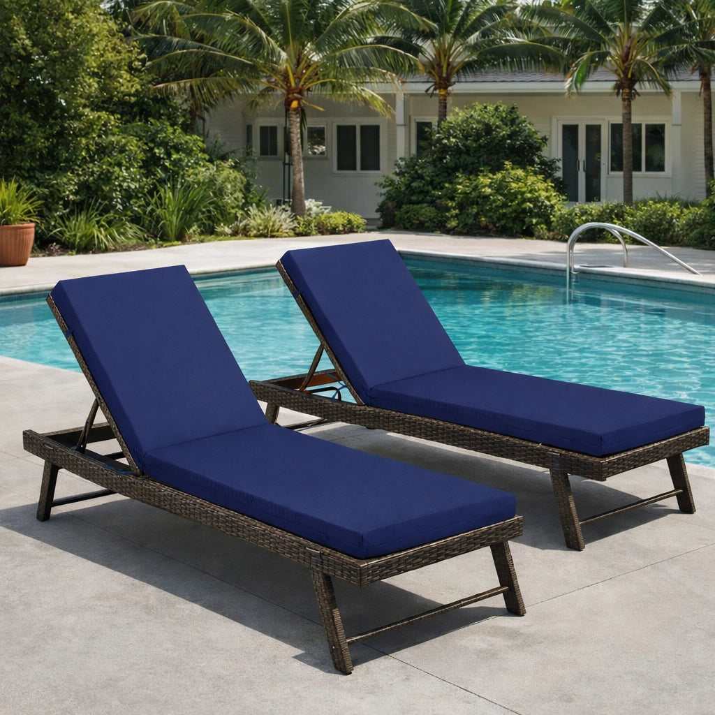 Set 2 Cuscini per Sedie a Sdraio da Giardino ¨C Xylo ¨C Blu Marino