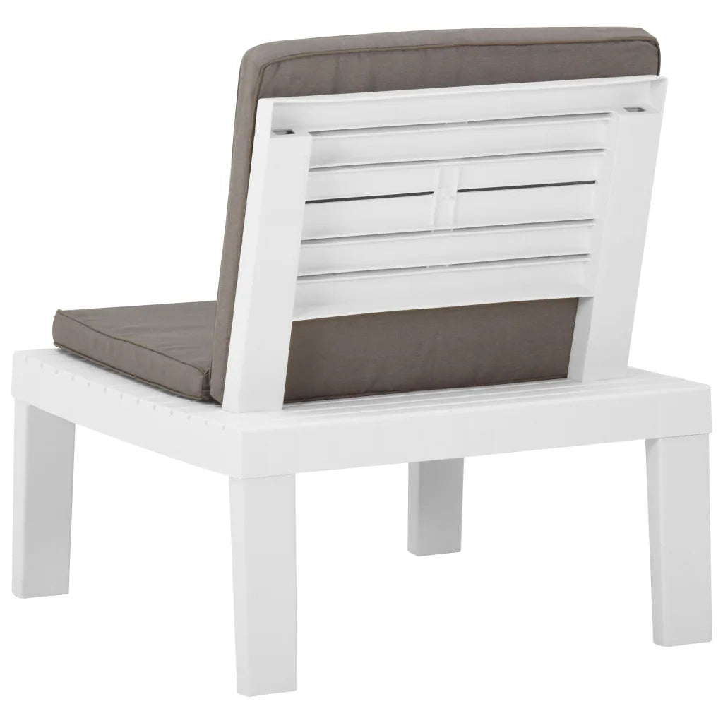 Poltrona da Giardino con Cuscino in Plastica Bianca 315846