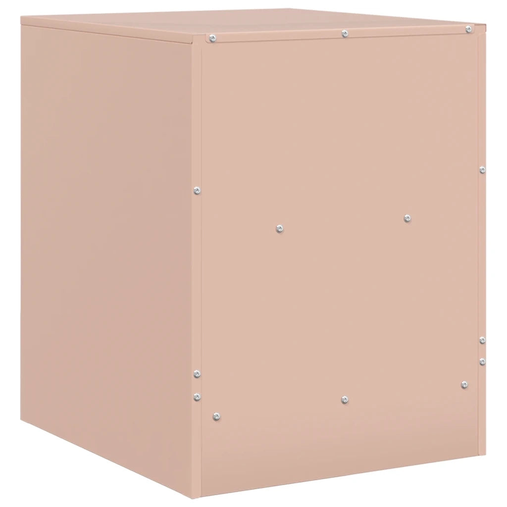 Comodino | Armadio da Notte | Mobiletto da notte Rosa 34,5x39x44 cm in Acciaio