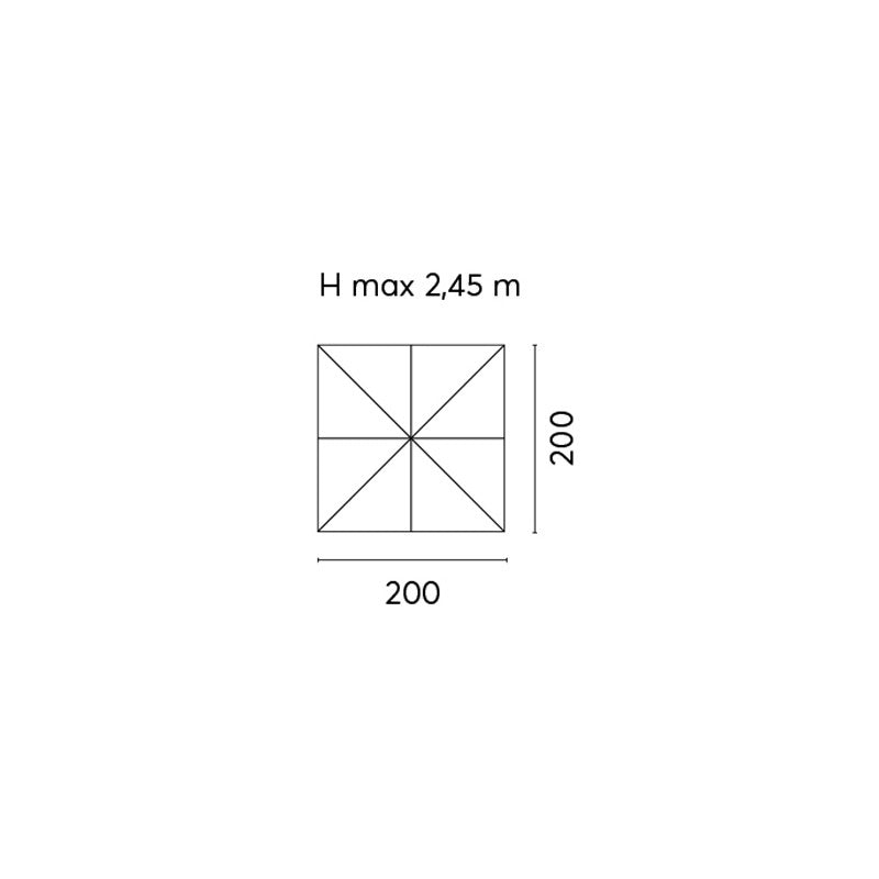 Ombrellone 2 X 2 Fusto Alluminio Antracite Poliestere Ecru' Moia