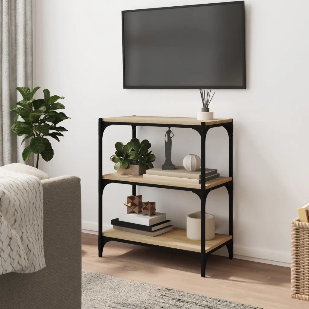 Libreria Rovere Sonoma 60x33x70,5cm Legno Multistrato e Acciaio 819323