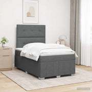 Letto Box Spring LED con Materasso Grigio Scuro 120 x 200 cm 3455578