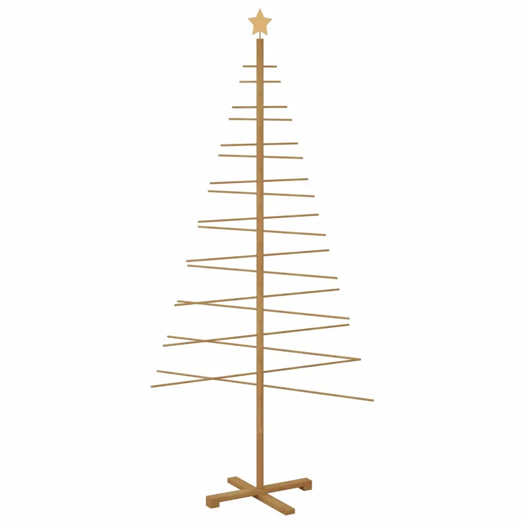 Albero di Natale in legno con supporto Marrone 210 cm Bambù