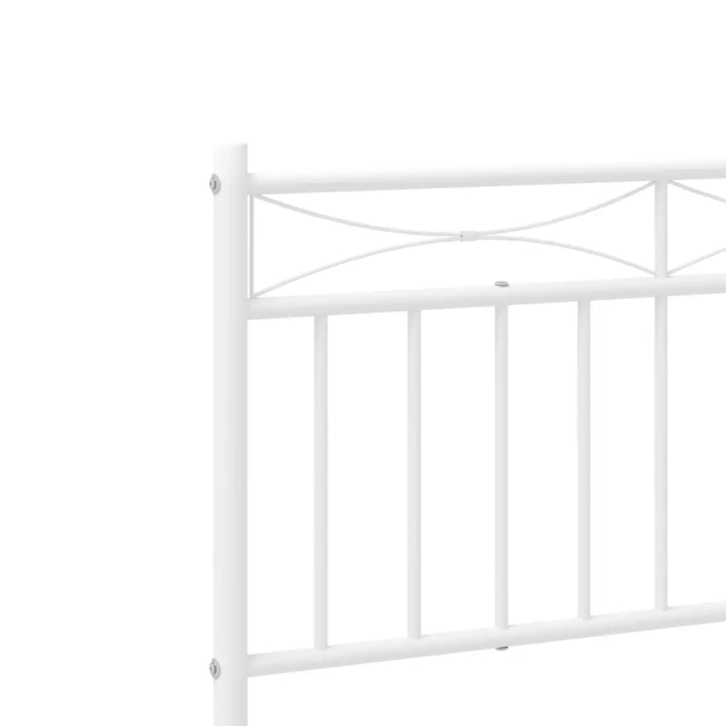 Giroletto con Testiera e Pediera-Struttura Letto Metallo Bianco 90x200 cm 564059