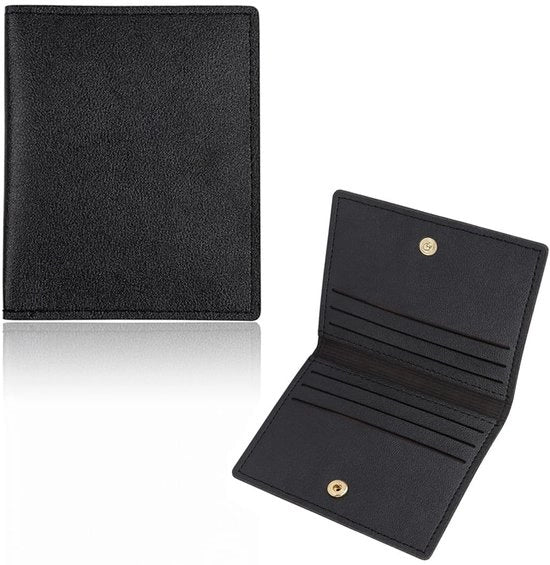 Portafoglio RFID con lettore - Portamonete sottile - 8 tasche per carte - Nero - Compatta - Elegante e in tempo - Portafoglio con lettore RFID
