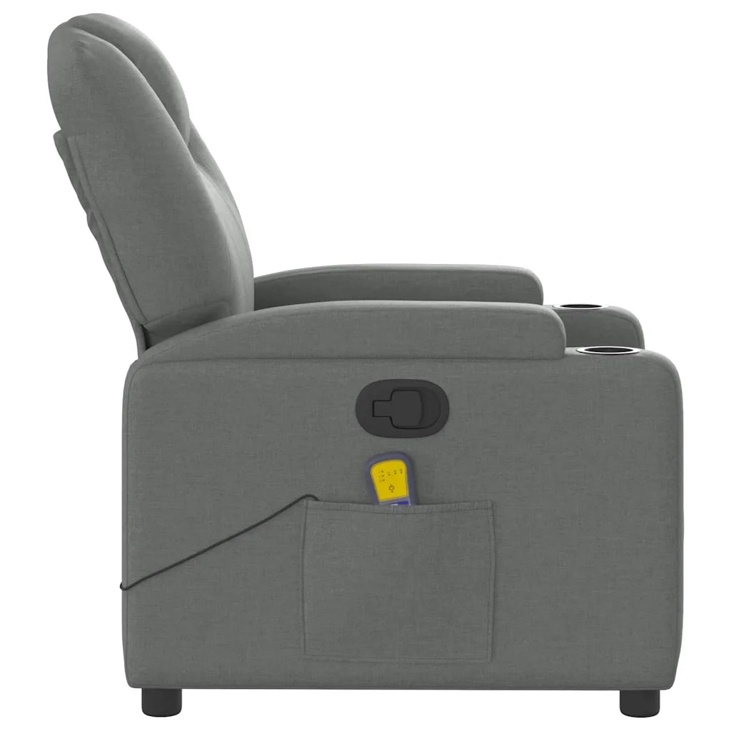Poltrona reclinabile massaggiante in Tessuto Grigio Scuro 3205969