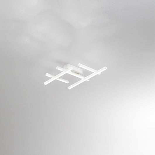 Plafoniera Moderna Net Metallo Bianco Acrilico Led 30W 3000K