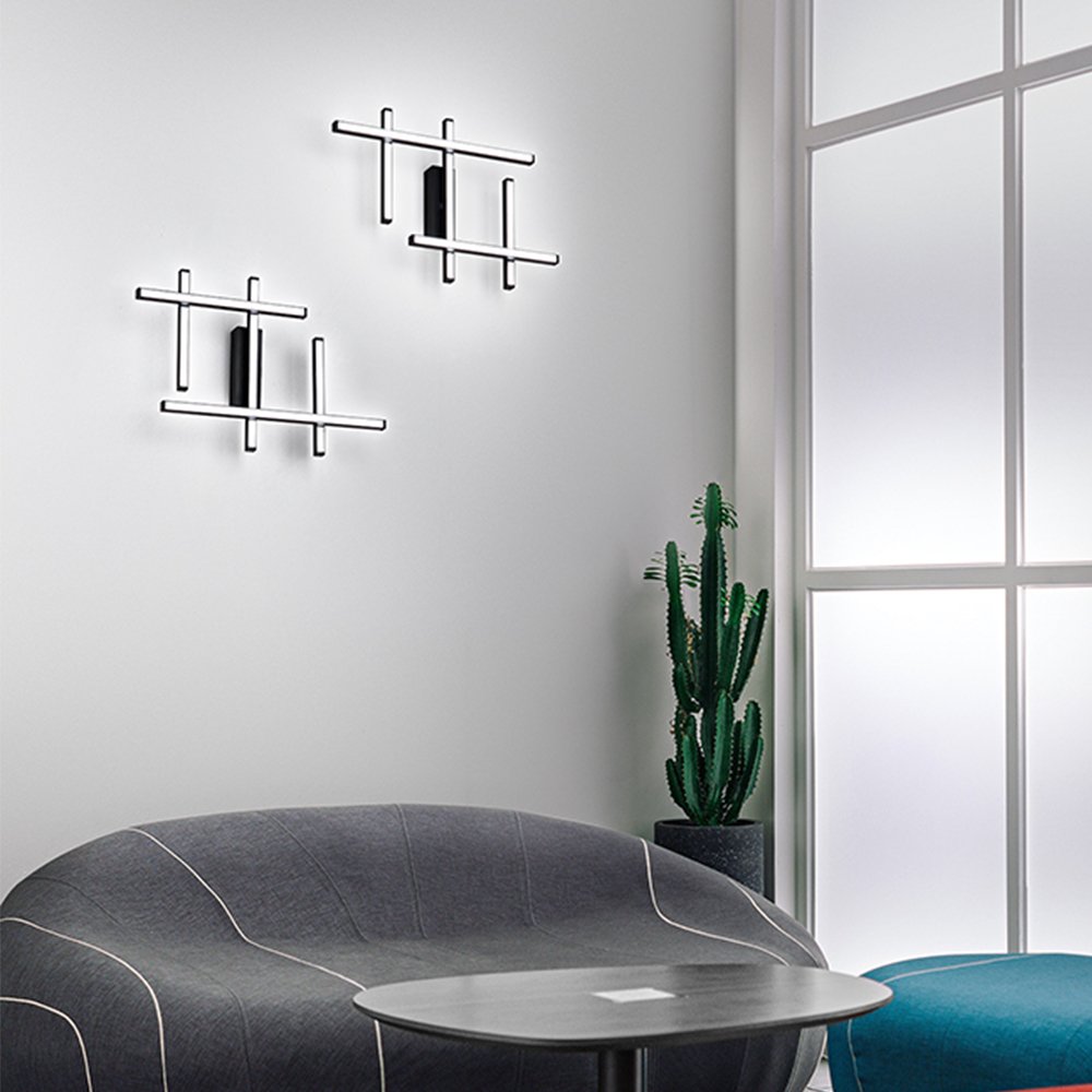 Plafoniera Moderna Net Metallo Nero Acrilico Led 30W 3000K