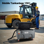 Serbatoio portatile per travaso carburante da 150 l con pompa da 12 V, pompa mobile per diesel e benzina