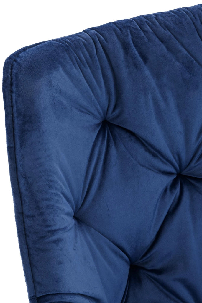 Sedia Tanna in velluto blu scuro