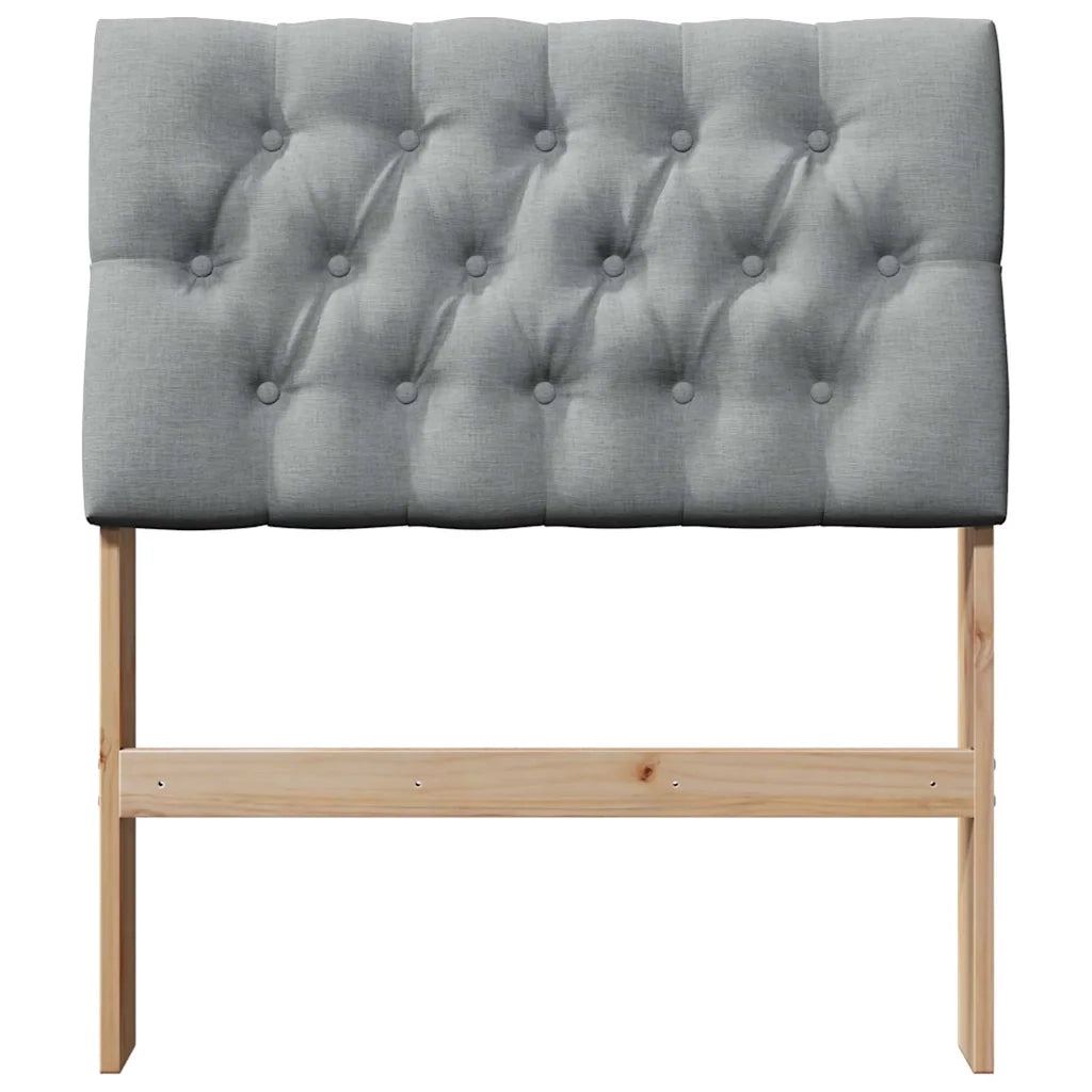Testiera imbottita Grigio chiaro 75 cm Pino massello 879369