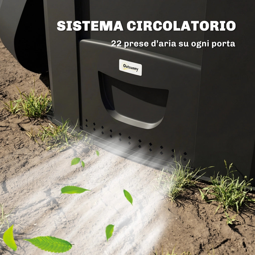 Compostiera da Giardino 240L Triangolare Girevole ¨C zephmum ¨C PP, Nero, 78x75x78 cm