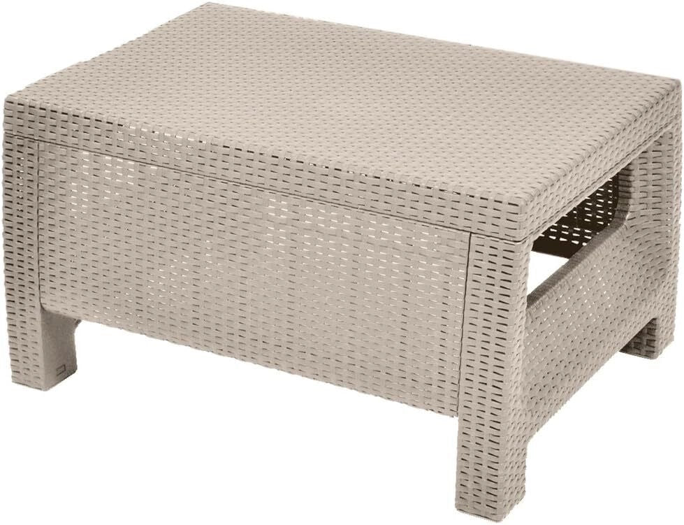 Keter Corfu Lounge Set con Cuscini Poltrone 75x70x79h Divano 128x70x79h Tavolino Aperto 77x57x42h Cappuccino
