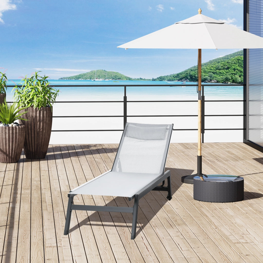 Transat lettino ¨C zephmum ¨C alluminio textilene grigio chiaro