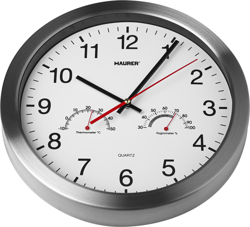 Orologio da parete bianco struttura acciaio quadrante vetro - maurer