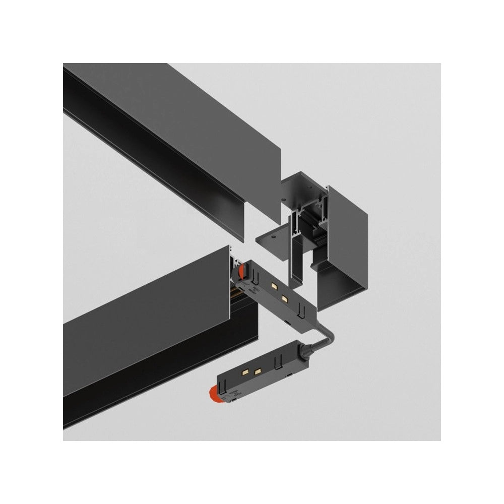 Trade Shop - Connettore Giunzione Angolare Nero Per Collegamento Binario Magnetico Da Esterno Gf-3-l -