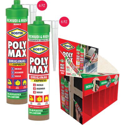 Bostik Polymax Original Express Scc Bianco con Trasparente 6 Pezzi