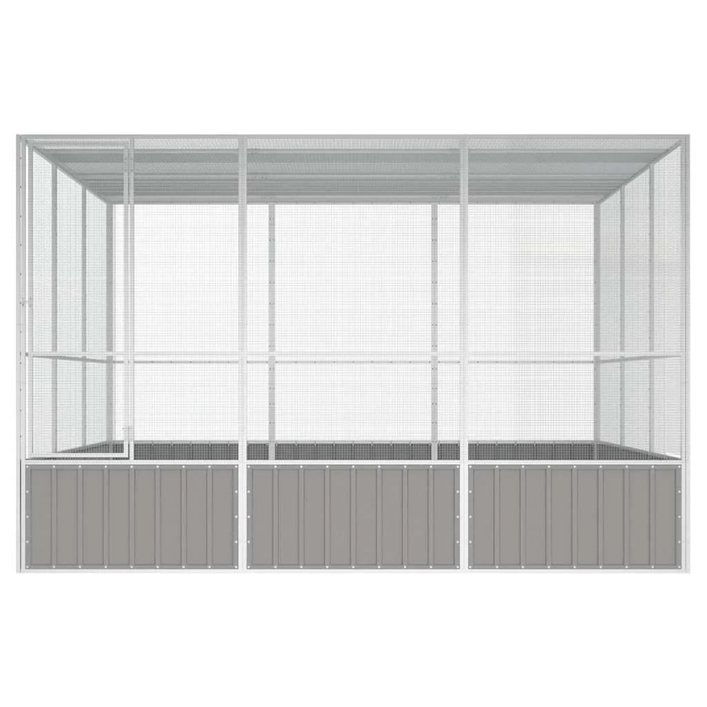 Gabbia per uccelli 302,5 x 324,5 x 211,5 cm acciaio zincato grigio 02_0041708