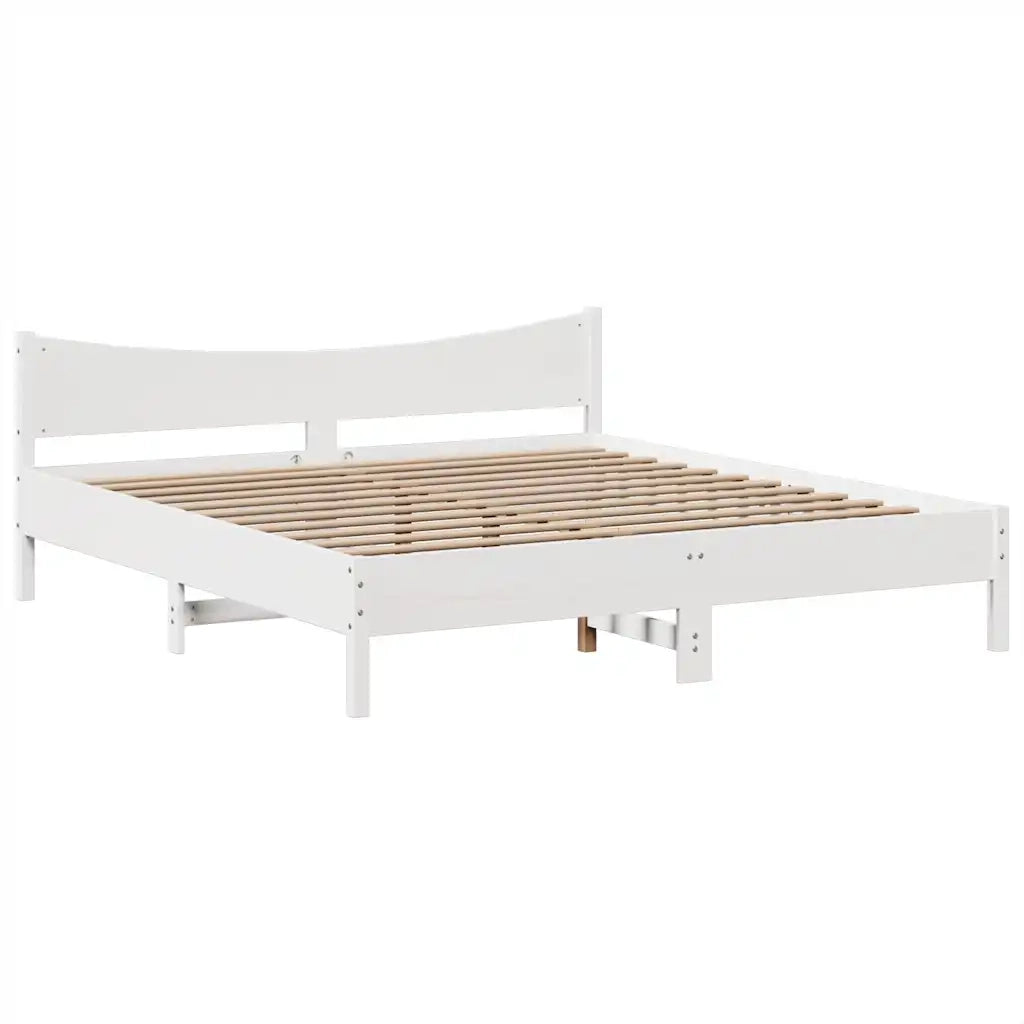 Giroletto senza Materasso Bianco 180x200 cm Legno Massello Pino 3323369
