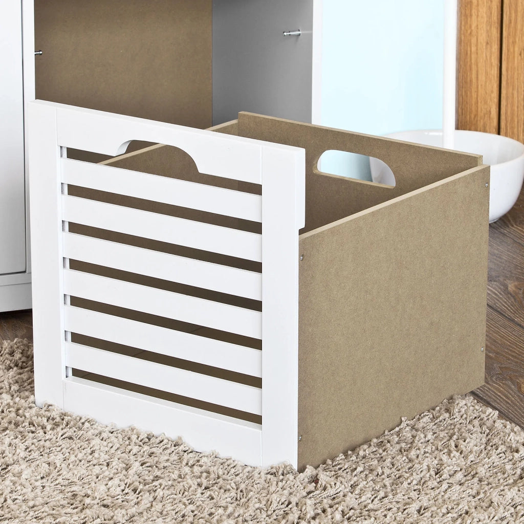 Scarpiera da ingresso Panchina con Cuscino e Cestini 3 Cestini Bianco FSR23-W
