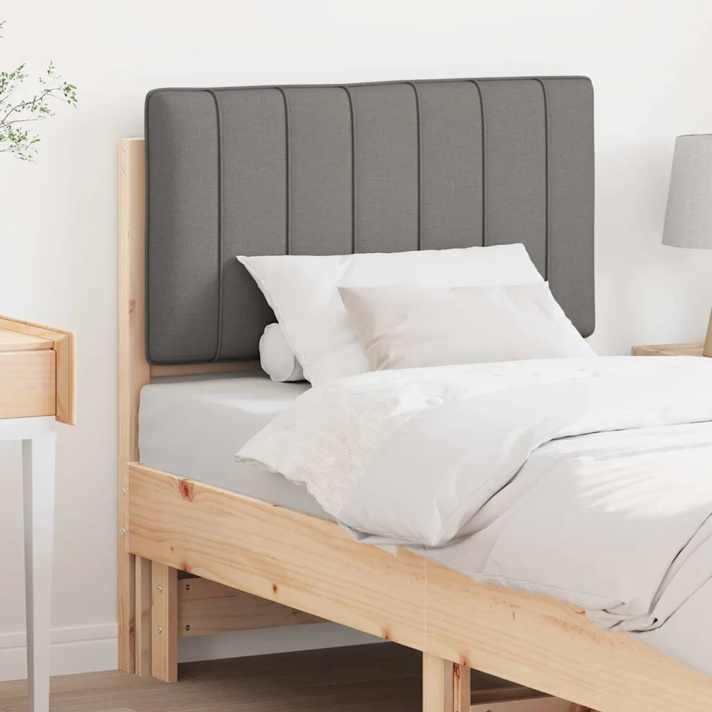 Testiera imbottita Marrone e Grigio Chiaro 75 cm Pino massello
