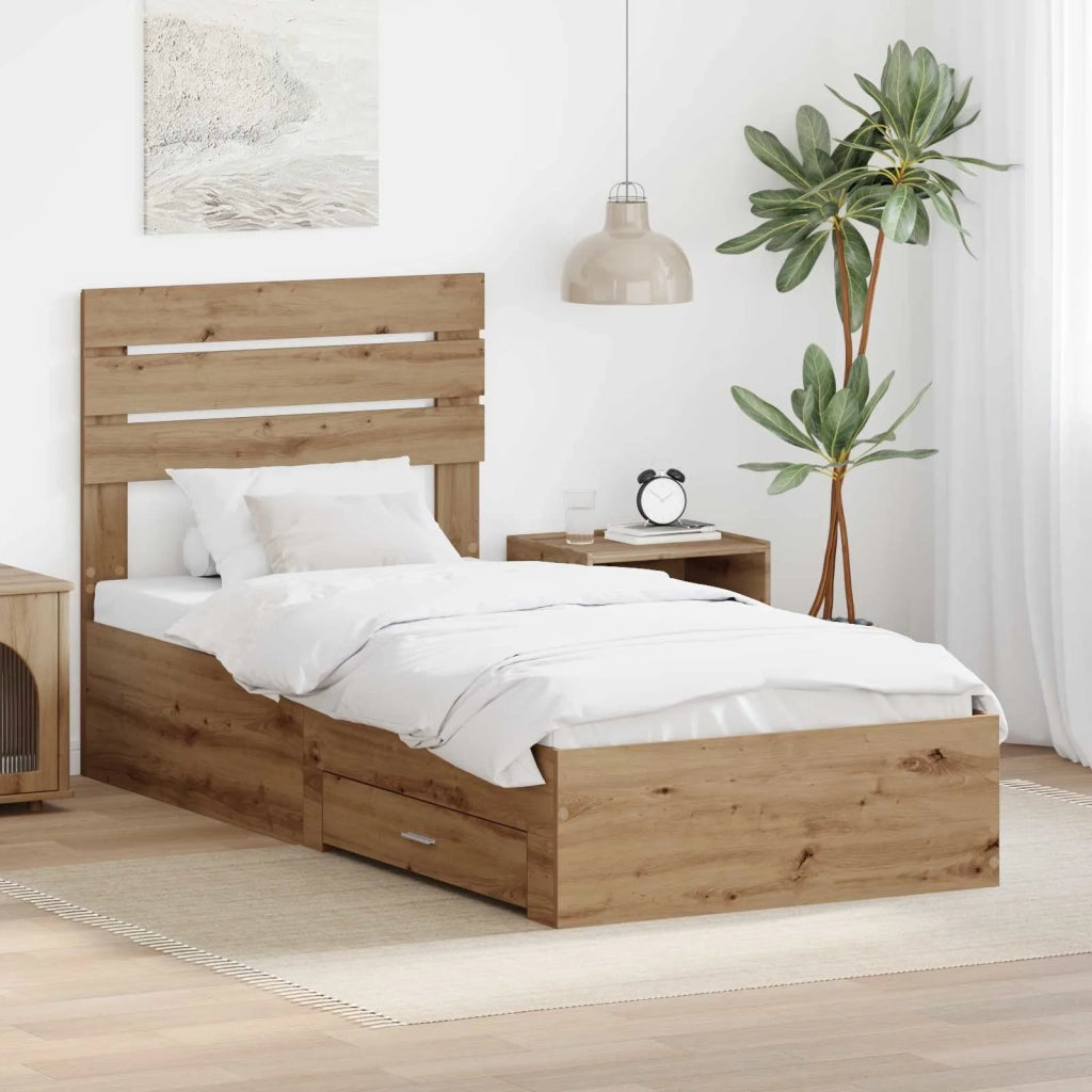 Struttura del letto con cassetto con testiera-Letto con Cassetti e Testiera Legno multistrato 337687