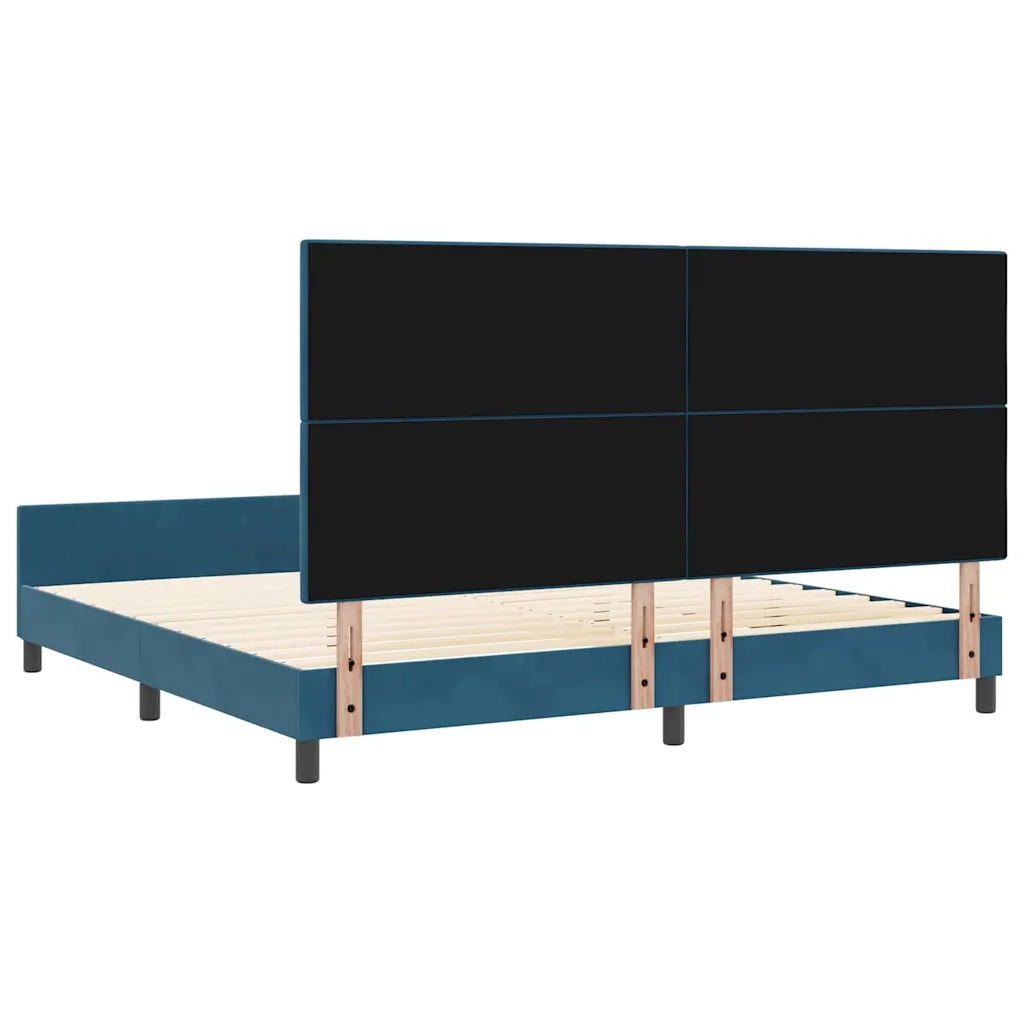 Letto a molle con testiera Blu Scuro 200 x 200 cm Velluto 3344967
