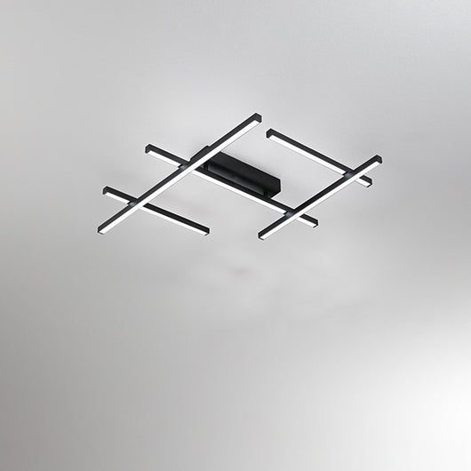 Plafoniera Moderna Net Metallo Nero Acrilico Led 50W 3000K