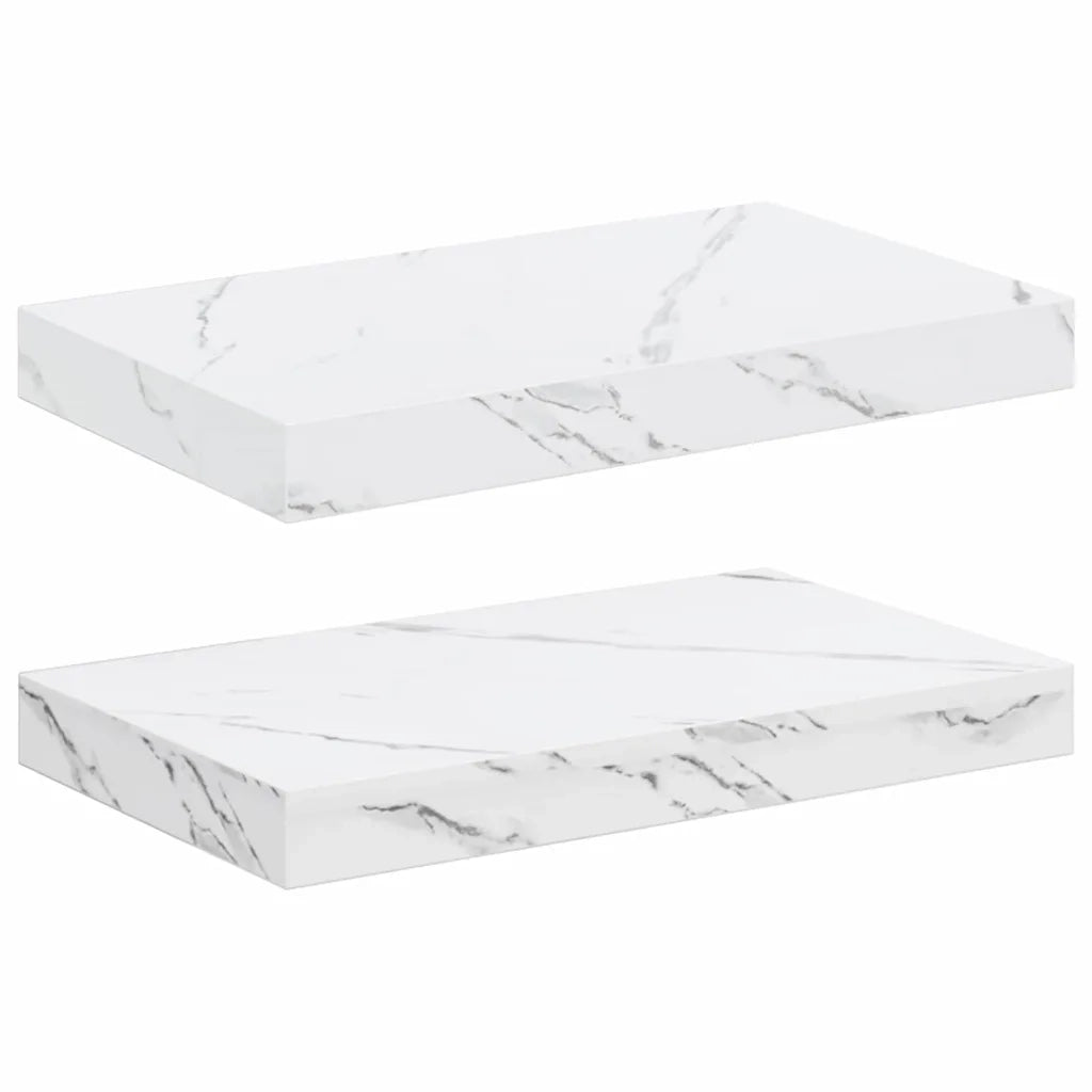 Scaffale da parete 2 pz Marmo Bianco 40 x 23,5 x 3,8 cm 42019963