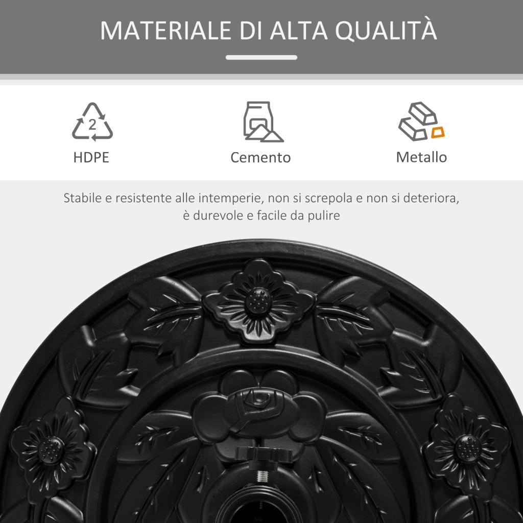 Base per Ombrellone da Giardino Mezzaluna 10kg in Cemento Ø50x32 cm