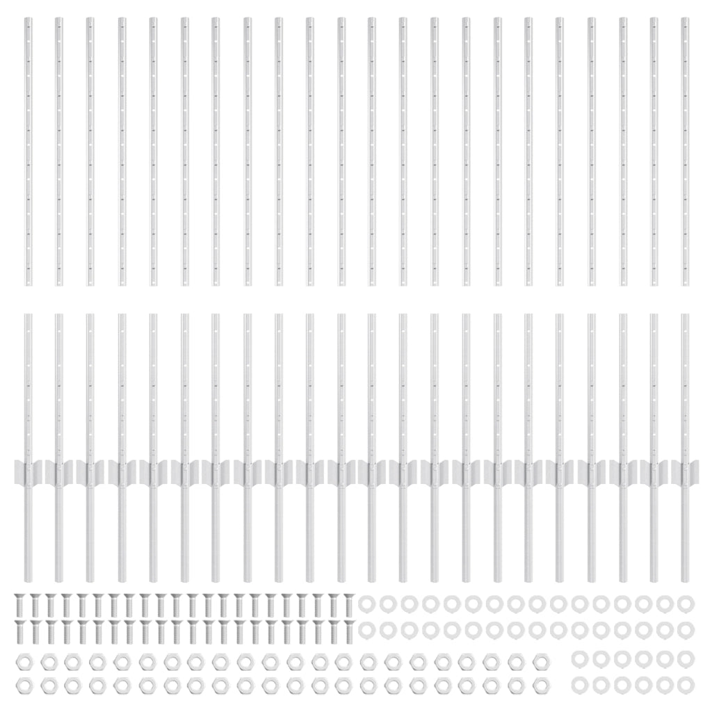 Pali di Recinzione 44 pcs U-Channel Argento 140 cm Acciaio
