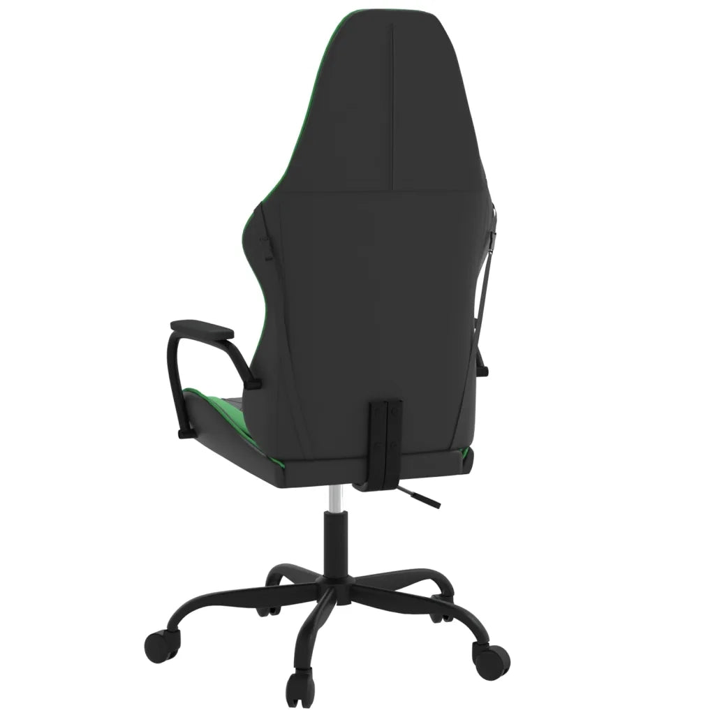 vidaXL Sedia da Gaming Massaggiante Nero e Verde in Similpelle