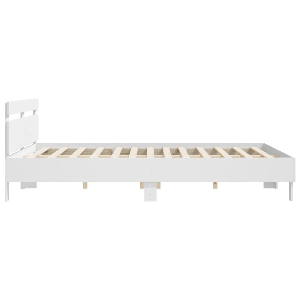 Giroletto con Testiera Bianco 200x200 cm in Legno Multistrato 3207392