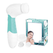Spazzola per Pulizia del Viso 4 in 1  Spazzola per il Corpo Spazzola Morbida per il Viso Spugna per il Viso e Testina Esfoliante Blu