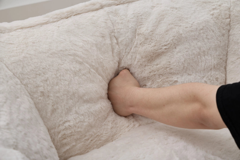 POLTRONA SACCO in pelliccia sintetica Beige