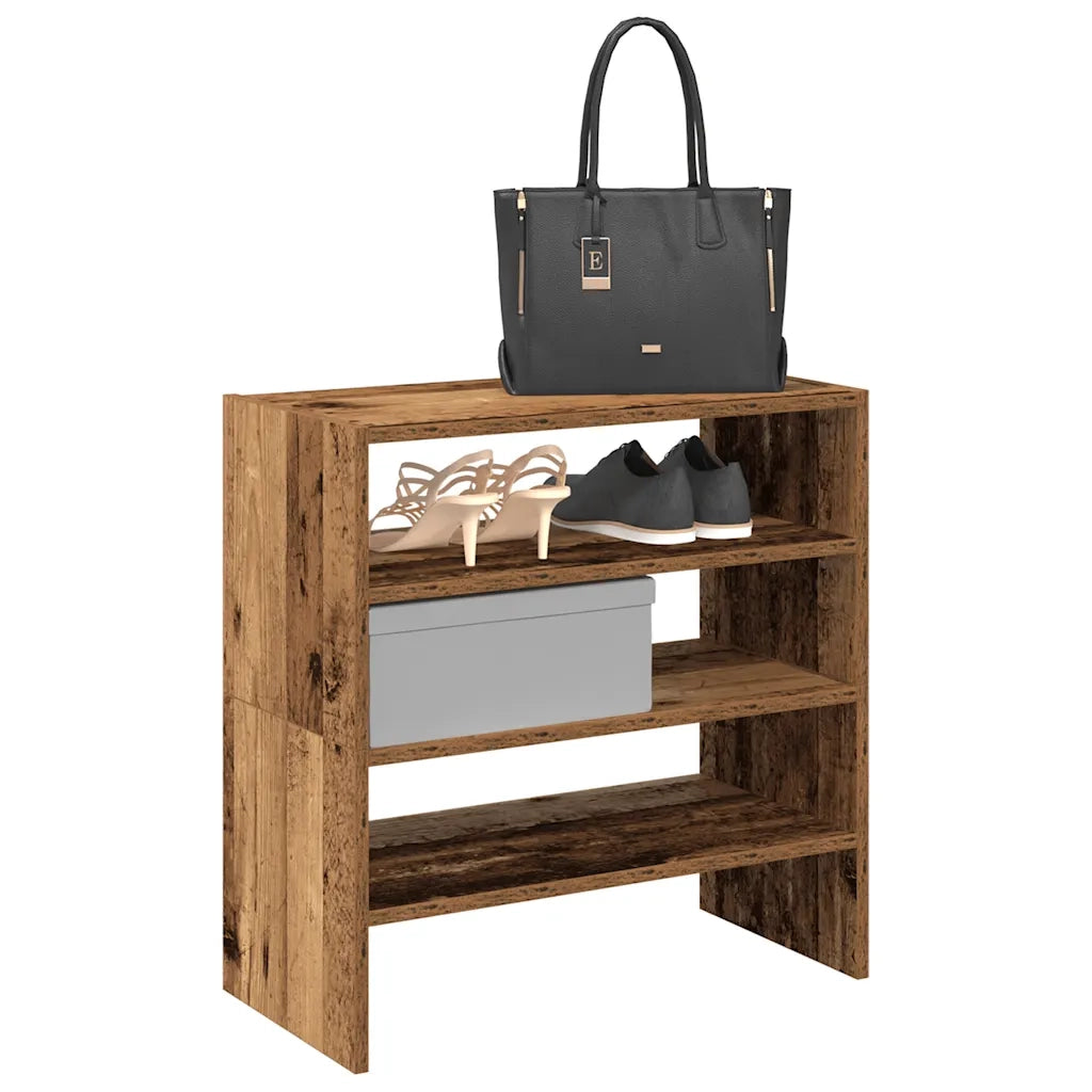 vidaXL Scarpiere 2 pz Impilabili Legno Antico 60x30x30,5 cm