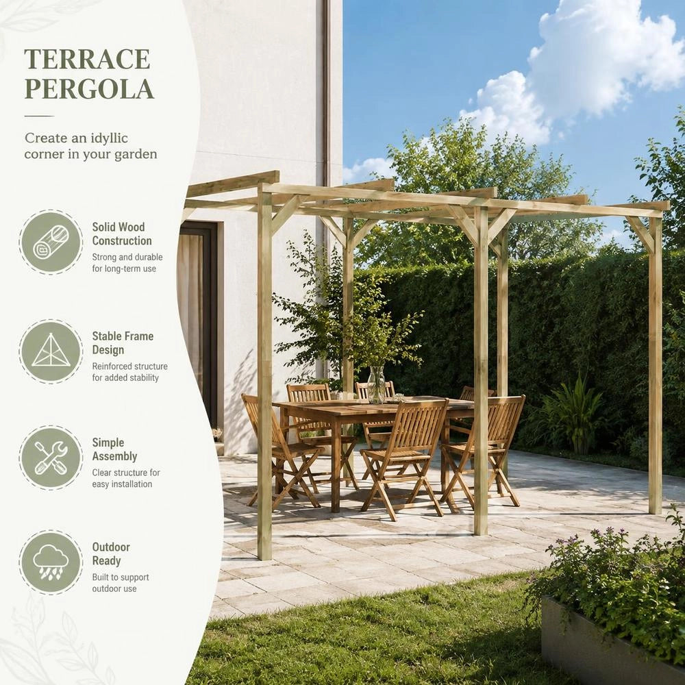 Terrace Pergola 2x4x2.2 M Wood