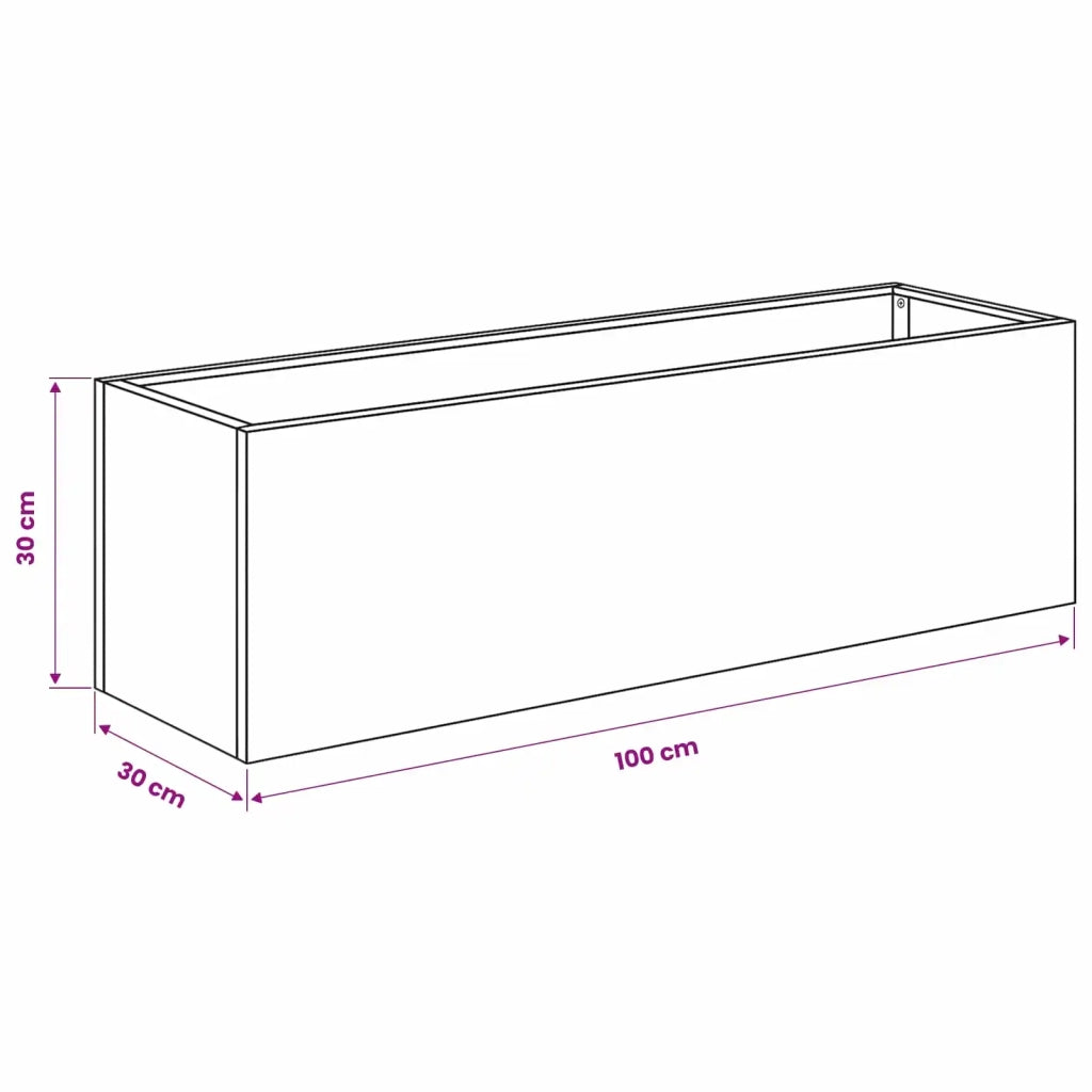 Vaso da giardino Antracite 100 x 30 x 30 cm 8005222