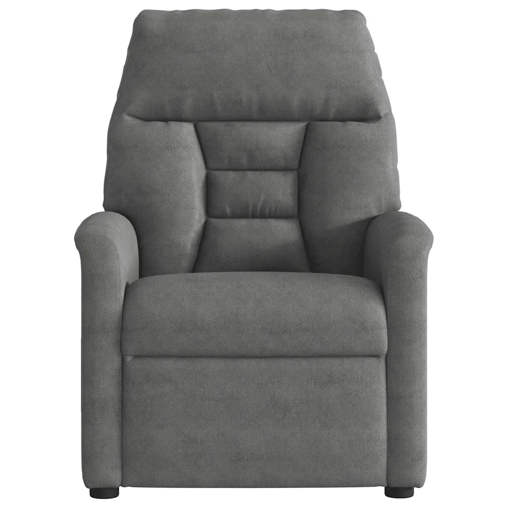 Poltrona Reclinante Massaggi Elettrica Grigio Scuro Microfibra 3303082
