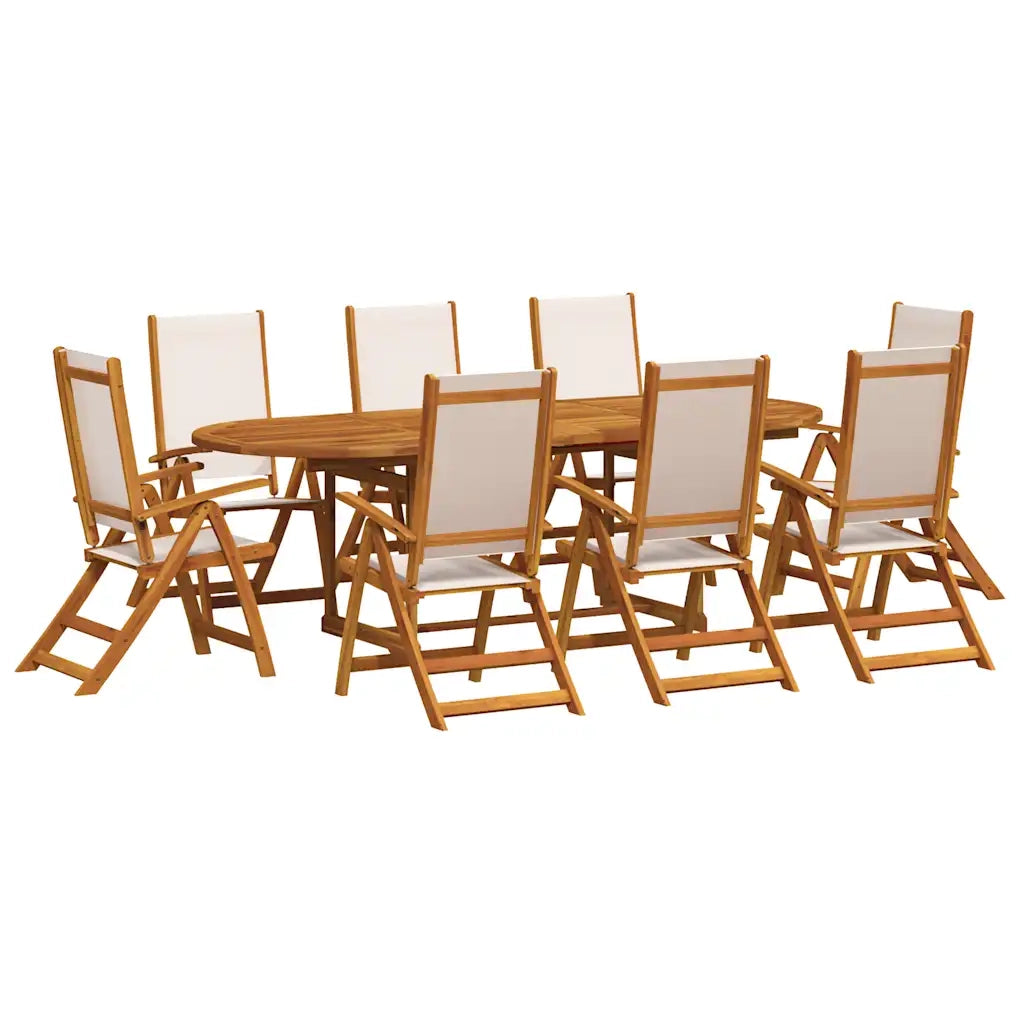 Set Pranzo da Giardino 9pz Legno Massello di Acacia e Textilene 3279277
