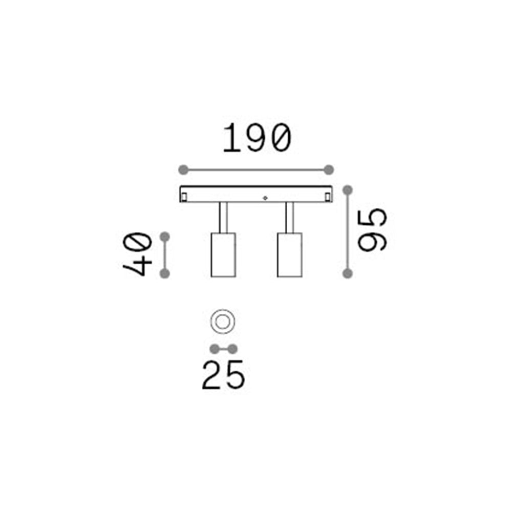Proiettore Regolabile Dali Ego Alluminio Nero 2 Luci Led 5W 3000K Luce Calda