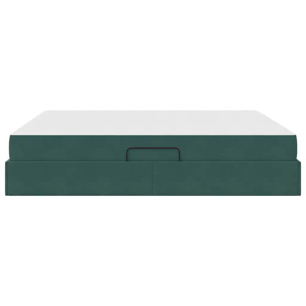 Letto con contenitore e materasso Verde Scuro 160 x 200 cm 3399733